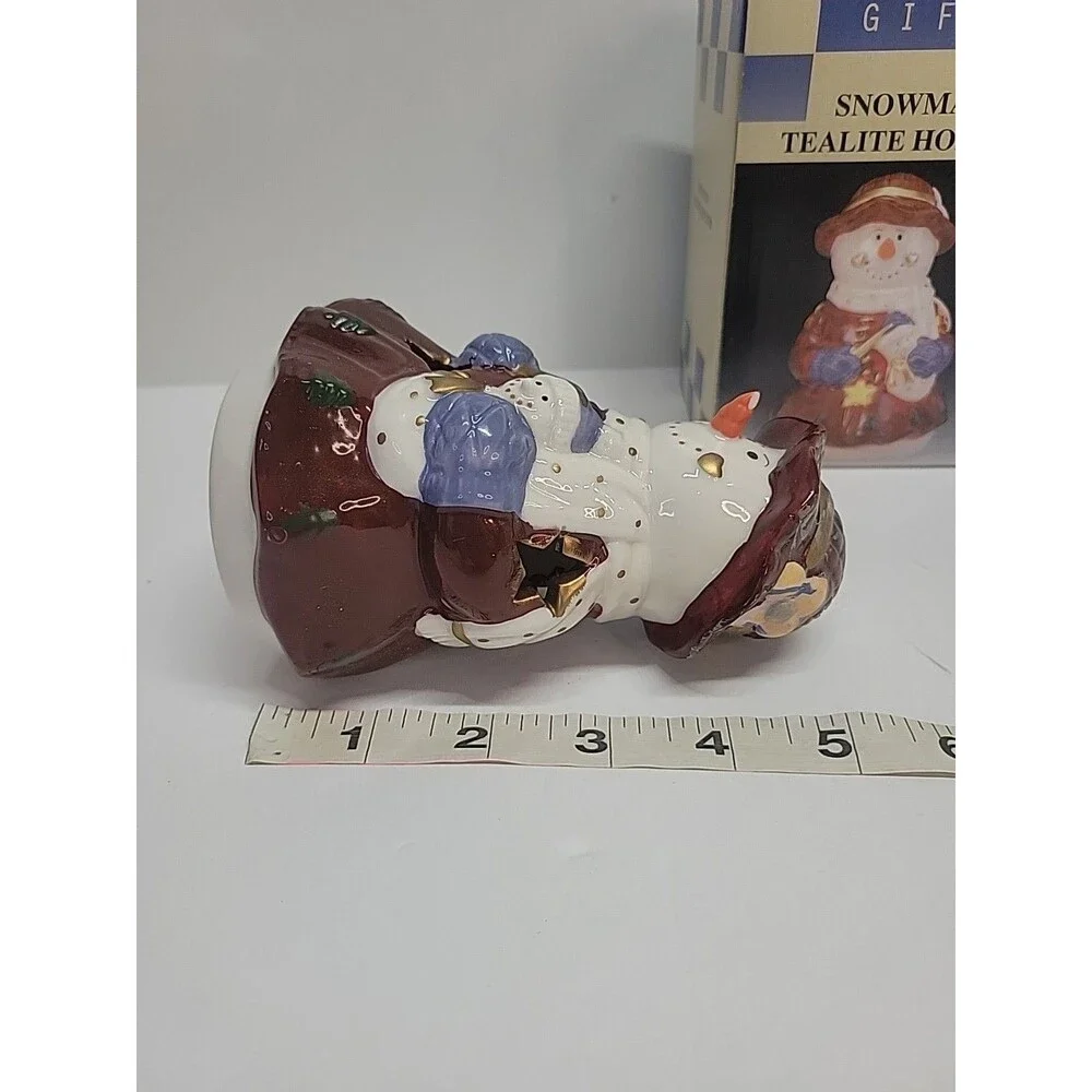 Ceramic‎ Snowman Votive Tea Light Figurine
